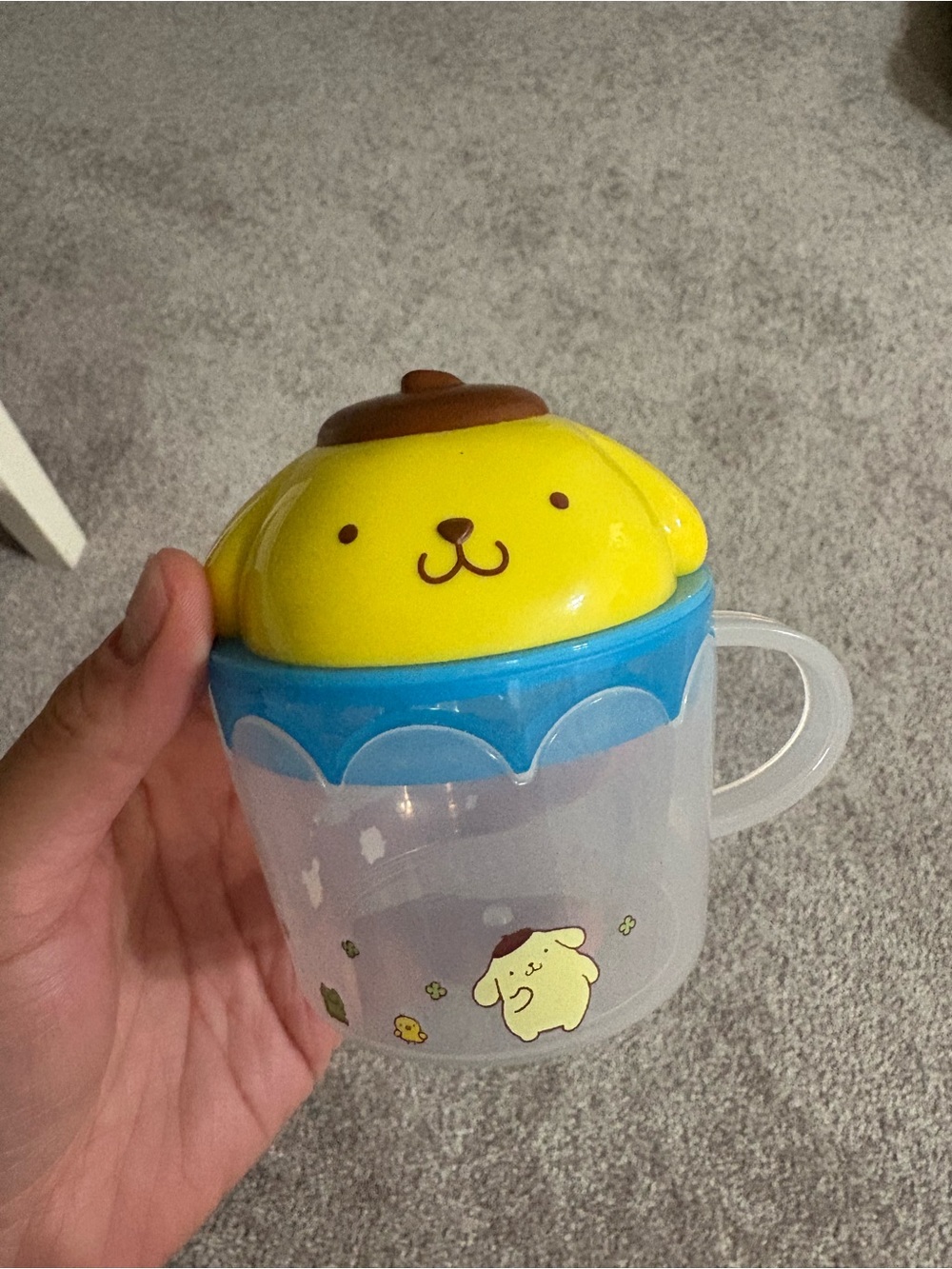 Pompompurin Yellow & Blue Kids Cup with Lid juice Sanrio